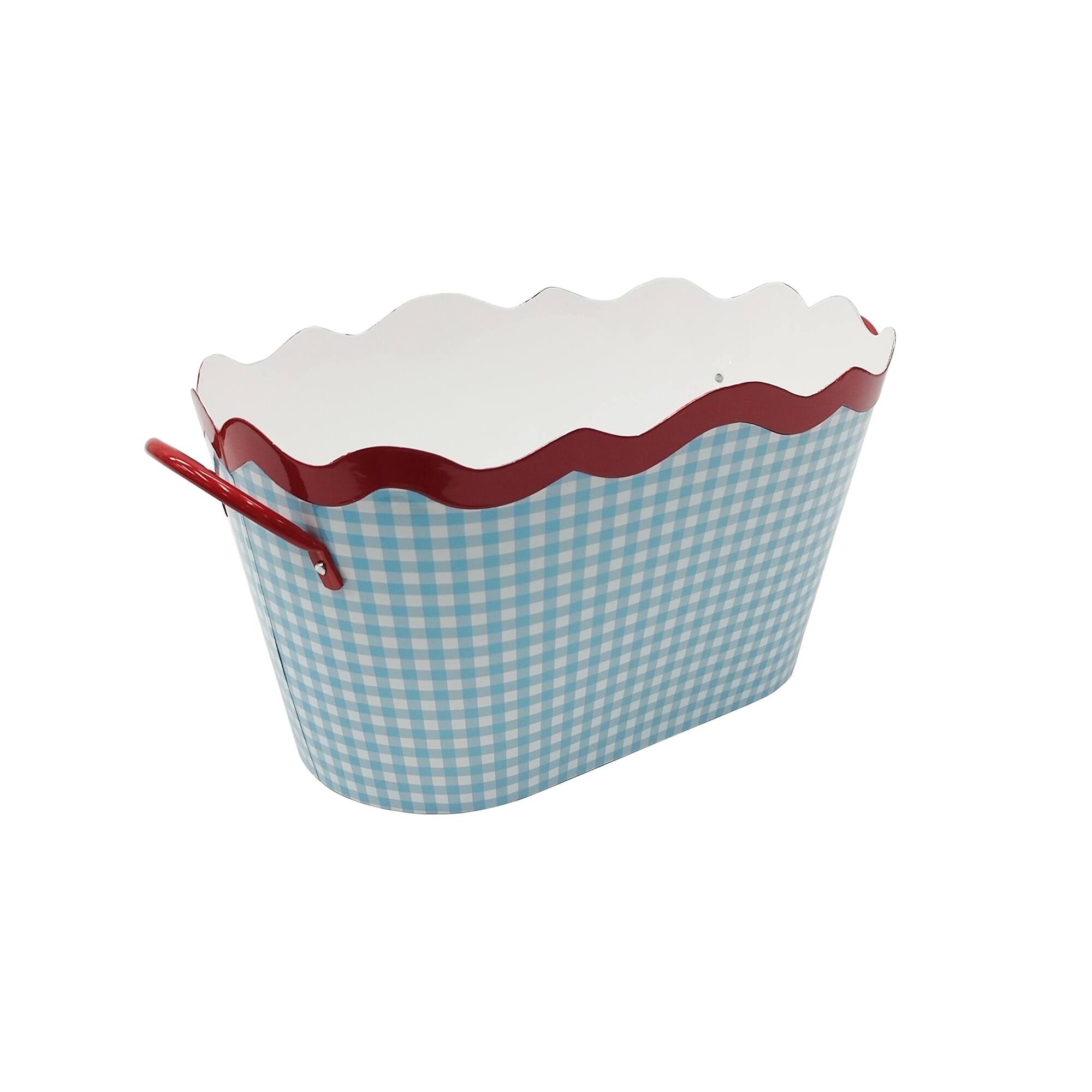 17.25" Blue Gingham Bucket by Celebrate It™